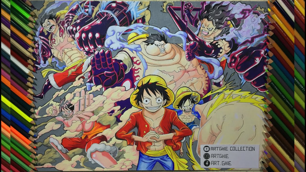 Monkey D. Luffy All Gear Forms - Drawing Timelapse